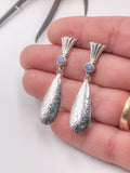 Long Dangle Opal and Silver Earrings
