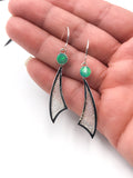 Opal and Silver Mesh Earrings