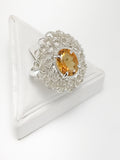 Citrine and Crocheted Wire Cocktail Ring