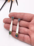 Opal and Silver Dangle Earrings