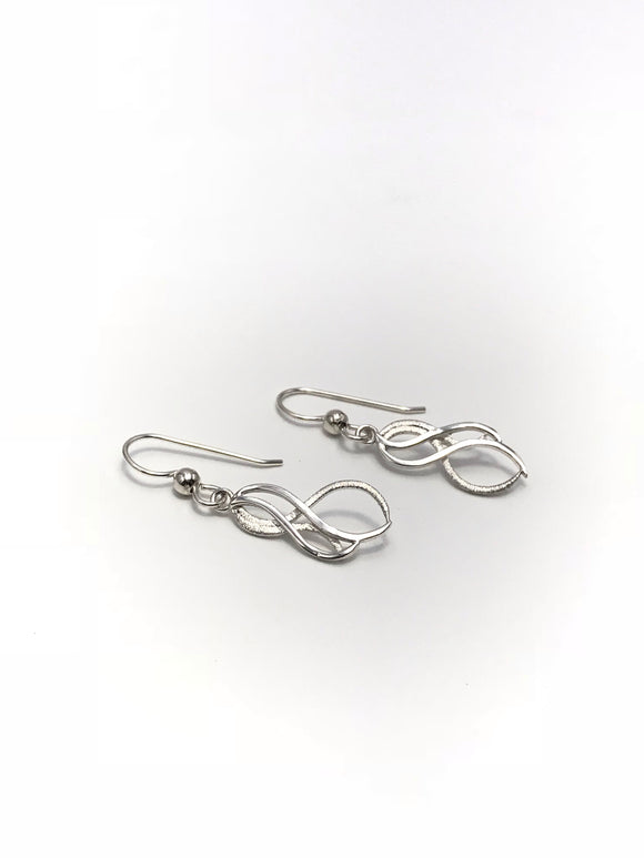 Intertwined Swirl Dangle Silver Earrings