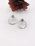 Australian Opal and Silver Loop Earrings