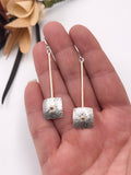 14k Gold and Silver Long Earrings