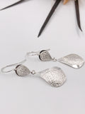Textured Silver Dangle Earrings