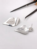 Silver Textured Dangle Earrings