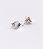Silver Square Stud Earrings