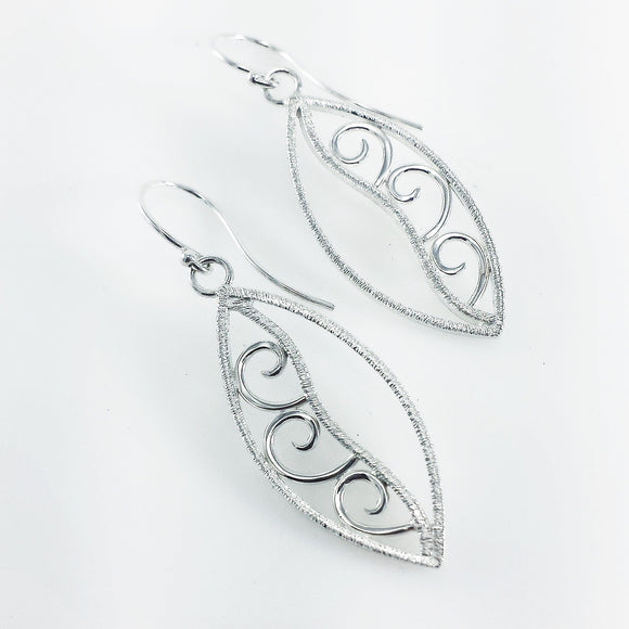 Silver Swirl Dangle Earrings