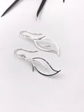 Argentium Silver Leaves Dangly Earrings