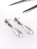 Long Dangle Opal and Silver Earrings