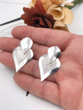 Silver Textured Dangle Earrings