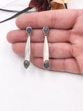 Opal and Silver Dangle Earrings