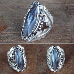 Botswana Agate Silver Ring